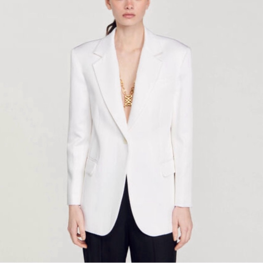 Sandro Alicia Blazer jacket white size 38/US 6 NWT pristine